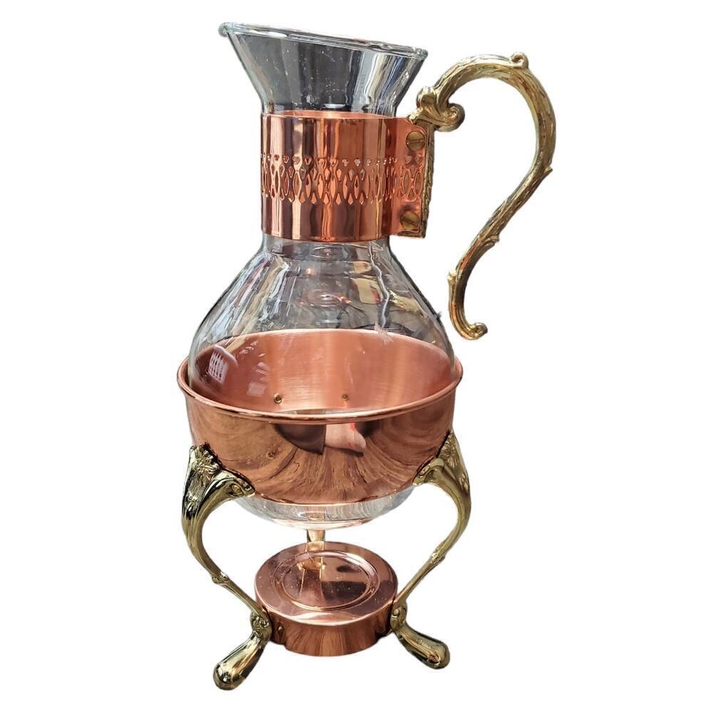 Leonard Rose Gold Carafe Tea Coffee Warmer Stand Home Victorian